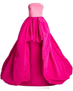 Carolina Herrera Silk Strapless High-Low Gown - Pink