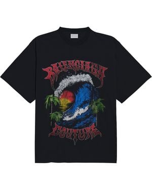 Balenciaga Cotton Vintage Surfer T-Shirt - Black