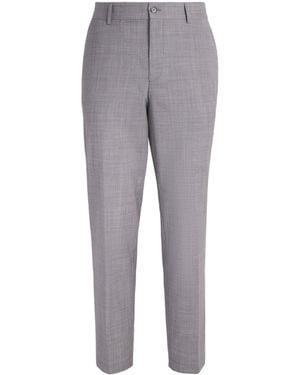 BOSS Linen-Blend Straight Trousers - Grey