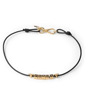 Prada Nappa Leather Bead Choker - Metallic