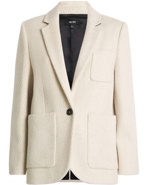 ME+EM Wool-Blend Herringbone Blazer - Natural