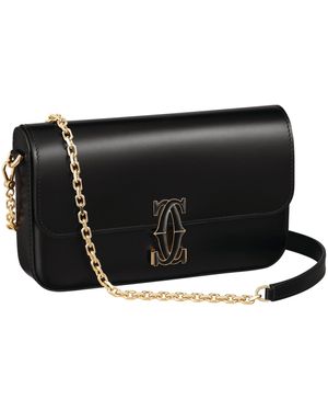 Cartier Mini Leather C De Chain Bag - Black