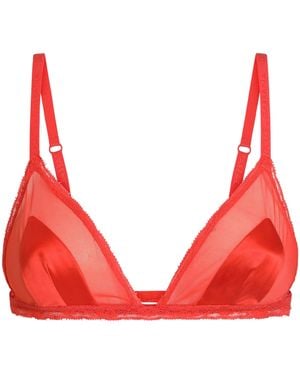 Dolce & Gabbana Satin Plunge Bra - Red