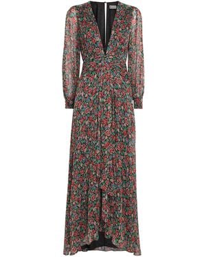 RIXO London Floral Jeannie Midi Dress - Brown