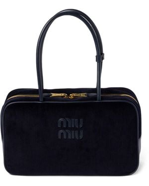 Miu Miu Corduroy Beau Shoulder Bag - Blue