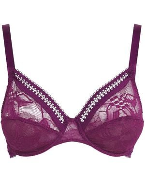 Maison Lejaby Lace Songe Half-Cup Bra - Purple