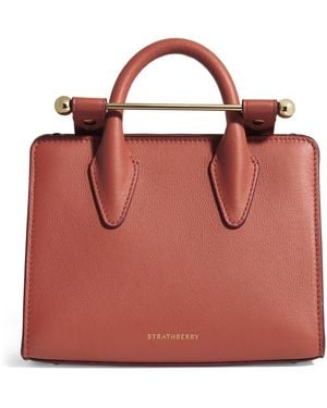 Strathberry Nano Leather Tote Bag - Red