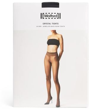 Wolford Individual Crystal Seam 20 Tights - White