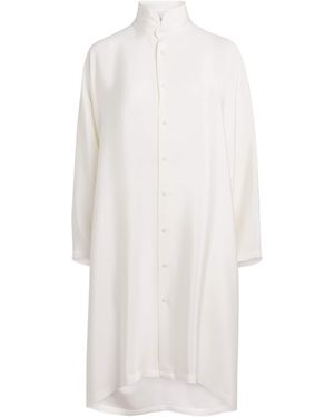 Eskandar Silk Longline Shirt - White