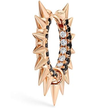 Maria Tash And Diamond Pavé Metal Mohawk Hoop Earring - Metallic