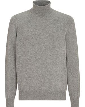 Brunello Cucinelli Cashmere Rollneck Jumper - Grey