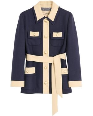 Valentino Belted Caban Jacket - Blue