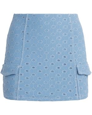 Devon Windsor Open-Work Romina Mini Skirt - Blue