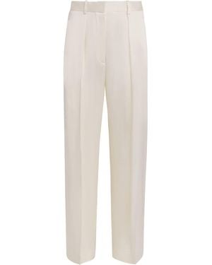 Victoria Beckham Satin Wide-Leg Pants - White