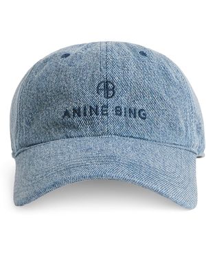 Anine Bing Embroidered Jeremy Baseball Cap - Blue