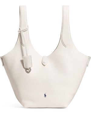 Polo Ralph Lauren Medium Leather Play Tote Bag - White