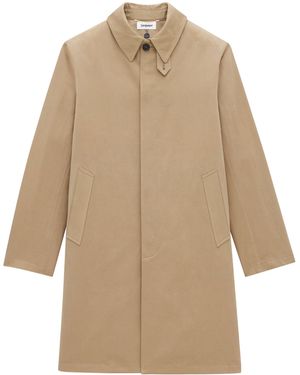 Saint Laurent Cotton Gabardine Faux-Fur Lined Overcoat - Natural