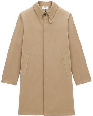 Saint Laurent Cotton Gabardine Faux-Fur Lined Overcoat - Natural