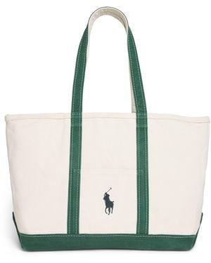 Polo Ralph Lauren Cotton Canvas Polo Pony Tote Bag - White