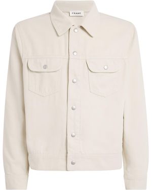 FRAME Cotton Canvas Trucker Jacket - Natural