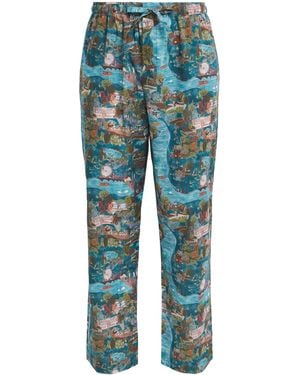 Derek Rose Cotton Ledbury Lounge Pants - Blue