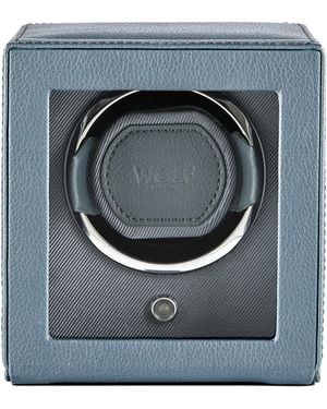 Wolf Cub Single Watch Winder With Cover - Blue