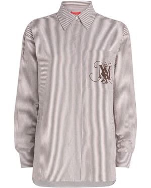 MAX&Co. Cotton Stripe Monogram Shirt - Grey