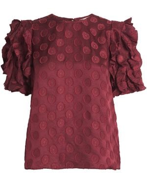 Ulla Johnson Puff-Sleeve Opal Blouse - Red