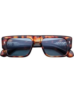 Jacques Marie Mage Tortoiseshell Devoto Rectangle Sunglasses - Blue