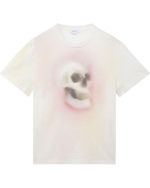 McQueen Airbrushed Skull T-Shirt - White