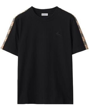 Burberry Check-Trim Ekd T-Shirt - Black