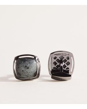 Tateossian Sterling And Hematite Cushion Cufflinks - Black