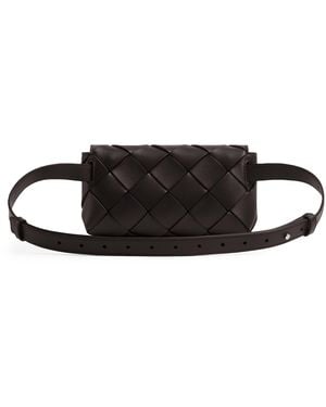 Bottega Veneta Small Leather Diago Belt Bag - Black