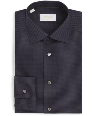 Eton Honeycomb Jacquard Formal Shirt - Blue
