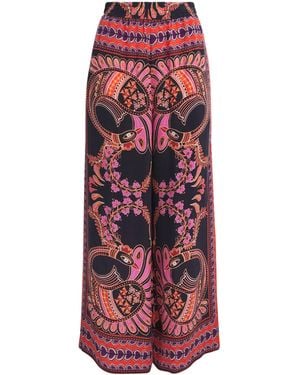 Lug Von Siga Printed Madison Wide-Leg Trousers - Red