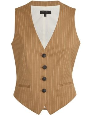 Rag & Bone Striped Priya Waistcoat - Natural