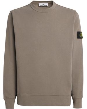 Stone Island Ribbed Compass Patch Sweatshirt - Brown