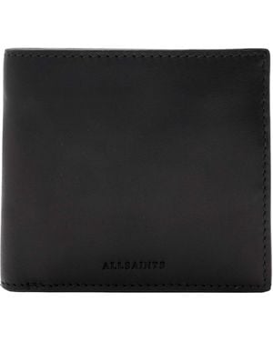 AllSaints Calfskin Delph Bifold Wallet - Black
