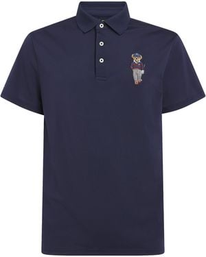 Ralph Lauren Tailored-Fit Polo Bear Performance Polo Shirt - Blue