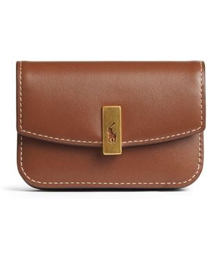 Polo Ralph Lauren Leather Flap Id Card Holder - Brown