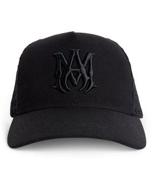 Amiri Cotton Embroidered Trucker Baseball Cap - Black