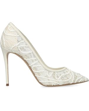 Casadei Lace Julia Court Shoes 100 - White