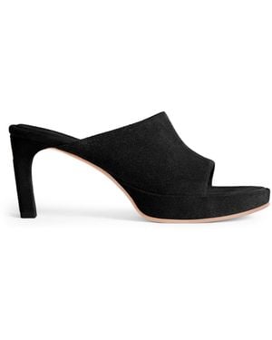 Balenciaga Suede Fargo Heeled Mules 80 - Black