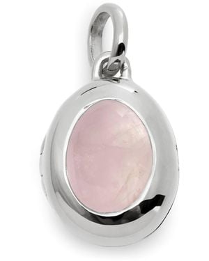 Monica Vinader Sterling And Rose Quartz October Birthstone Locket - Pink