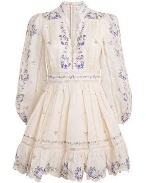 Zimmermann Linen Patience Mini Dress - White