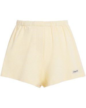 Sporty & Rich Cotton Signature Stripe Shorts - Natural