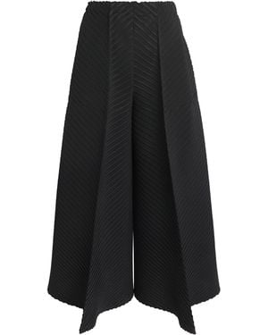 Issey Miyake Plaster Pleats Cropped Trousers - Black