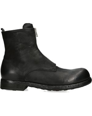 Officine Creative Leather Bulla Ankle Boots - Black