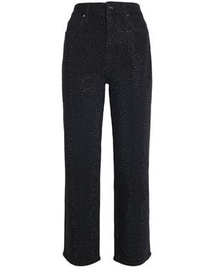 PAIGE Embellished Stevie Straight Jeans - Black
