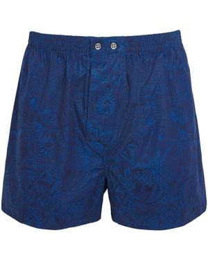 Derek Rose Cotton Traditional Boxers - Blue